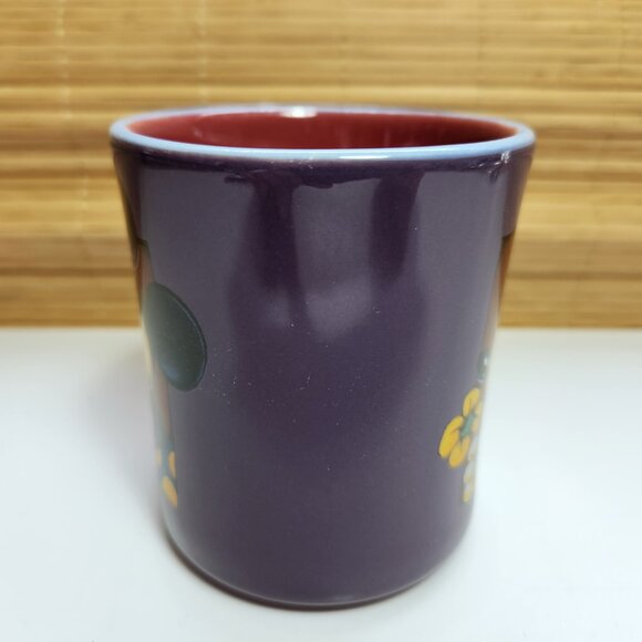 Minnie Mouse Mug Cup Holding A Daisy 2 Tone Purple out and Red Inside - Picture 4 of 7